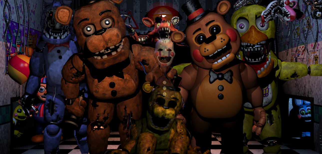 All Of The Animatronics from FNAF 2 and behind😁❤